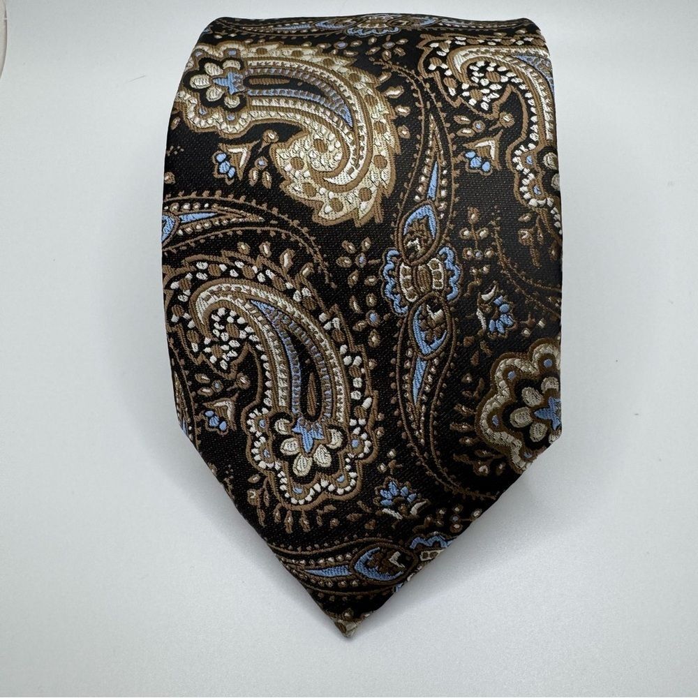Stacy Adams Brown and Blue Paisley Tie
